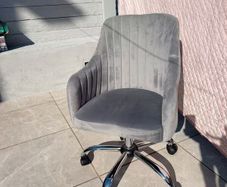 Grey Velvet Office / Desk Chair