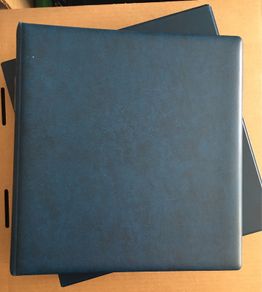Lindner Album Blue 18-ring Binder and Slipcase. Stamp Album.