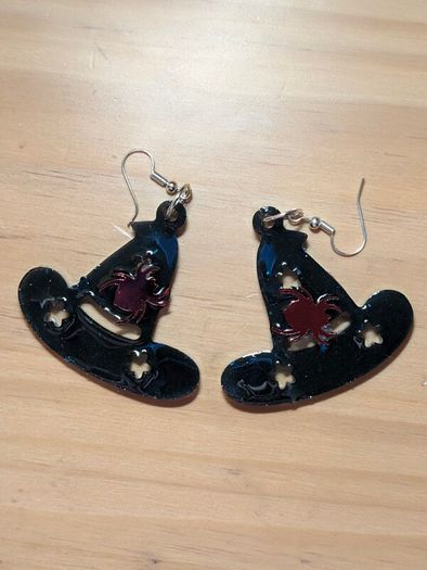 Handmade Halloween Witches Hat Earrings