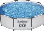MAX Steel Pro Round Frame Swimming Pool with Filter Pump, Grey, 10 ft, 305 x 305 x 76 cm (FREE POSTAG)
