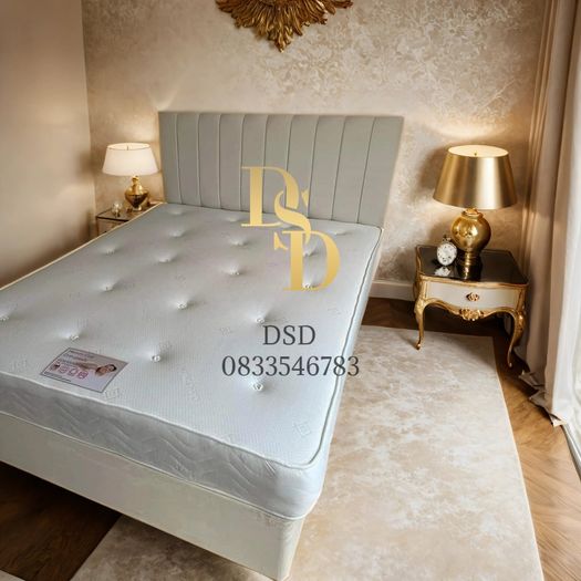 4ft 6 Double Fabric Bed and Mattress