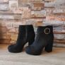 Black Suede Ankle Boots with Gold buckle, size 5 Image 5