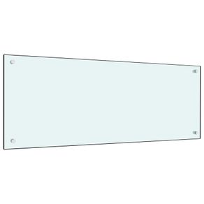 Kitchen Backsplash White 100 x 40 cm Tempered Glass