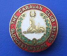THE CARAVAN CLUB - GLOUCESTERSHIRE CENTRE (camping & caravan homes) - membership badge (1970's / 1980's)