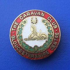 THE CARAVAN CLUB - GLOUCESTERSHIRE CENTRE (camping & caravan homes) - membership badge (1970's / 1980's)
