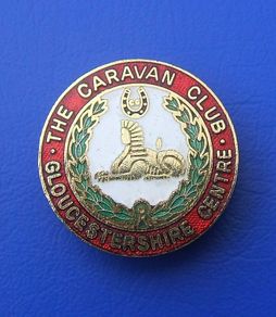 THE CARAVAN CLUB - GLOUCESTERSHIRE CENTRE (camping & caravan homes) - membership badge (1970's / 1980's)