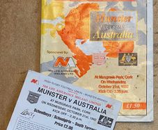 Very Rare 1992 Munster v Australia - Programme & Match Ticket