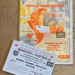 Very Rare 1992 Munster v Australia - Programme & Match Ticket
