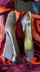 Cristina Firenze silver leather wedges 37.5
