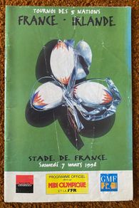 Very Rare 1998 France v Ireland - Five Nations Championship Programme