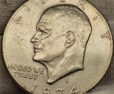 USA United States 1974 D Eisenhower 1 Ike Dollar Apollo 11 Moon  Landing