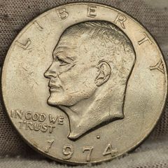 USA United States 1974 D Eisenhower 1 Ike Dollar Apollo 11 Moon  Landing