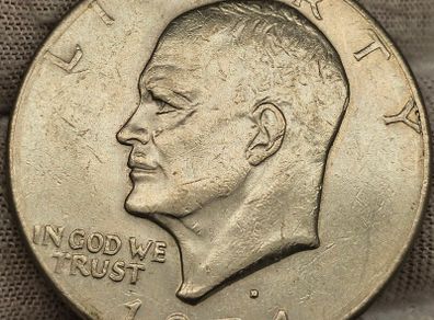 USA United States 1974 D Eisenhower 1 Ike Dollar Apollo 11 Moon  Landing
