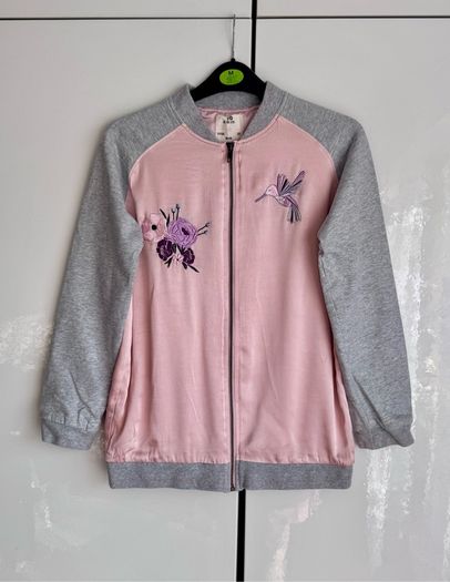 YD Girls Pink & Grey Embroidered Zip-Up Cardigan/Jacket - 12/13 Years