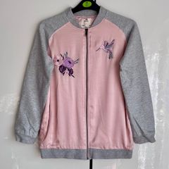 YD Girls Pink & Grey Embroidered Zip-Up Cardigan/Jacket - 12/13 Years
