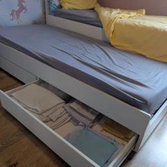 Ikea SLAKT single bed with underbed , and storage.
