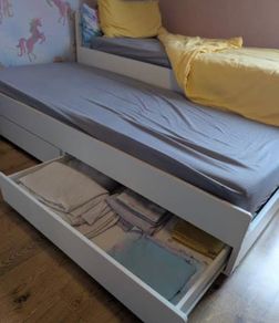 Ikea SLAKT single bed with underbed , and storage.