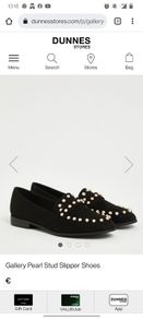 Gallery pearl studded black slipper  shoes size UK8 EU42 Postage included