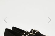 Gallery pearl studded black slipper  shoes size UK8 EU42 Postage included