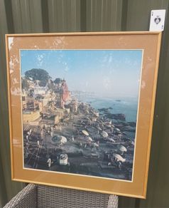 V large framed photo print of Paranasi Ghat, India, D18