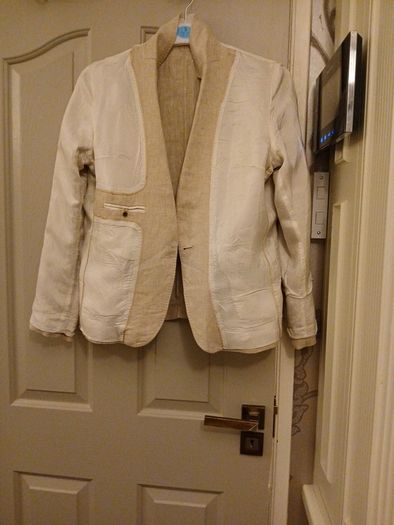 jacket  massimo dutti oatmeal /beige linen jacket 12
