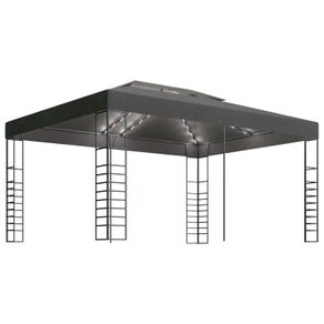 Gazebo with String Lights 3x4 m Anthracite