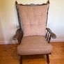 Vintage Wooden High Back Armchair | Solid & Comfortable Image 2