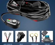 Light Bar Wiring Harness Off Road Power 40A Relay Fuse ON-Off Switch (1 Lead)