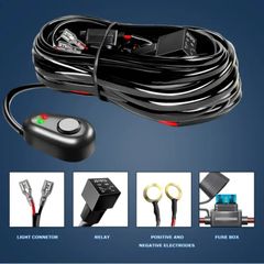 Light Bar Wiring Harness Off Road Power 40A Relay Fuse ON-Off Switch (1 Lead)