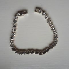 Silver imitation diamond bracelet