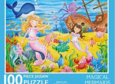 Magical Mermaid 100 Piece Jigsaw Puzzle EUC