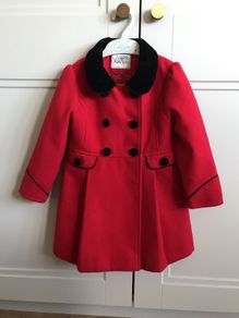 Dunnes Christmas Red Girls Coat Age 3-4