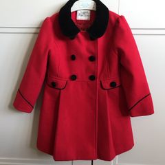 Dunnes Christmas Red Girls Coat Age 3-4