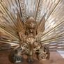 Vintage Brass Fireplace Screen Fan Gargoyle Peacock Griffin Image 9