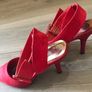 high heels ankle strapped red suede by mystify size 3 Image 2