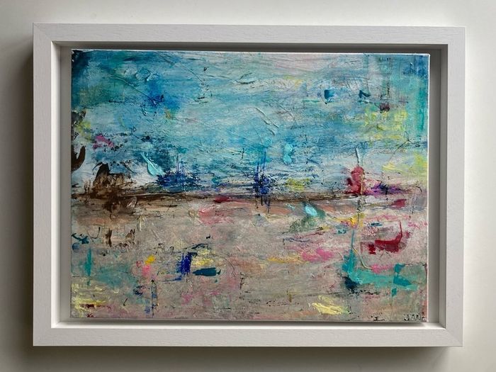 Original Seascape Painting Brittas bay beach Wicklow inspired Original Beachscape in Abstract