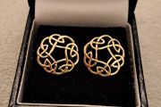 9ct celtic  circle gold stud earrings