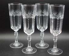 Vintage Nachtmann Cora Crystal Champagne Flutes - Set of 4