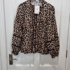 BNWT Leopard Print Blouse From French Brand Kilky Size Large