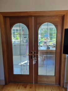 Interior solid wooden glass doors