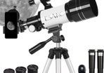 Telescope for Kids & Adults, 70mm Portable Beginner Telescopes with 3 Eyepieces, Height Adjustable Tripod & Phone Adapter
