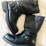Twin Pistons Leather Boots Uk 10 Harley Davidson Style! Image 2