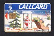 1995 Ireland 10 unit Happy Christmas and Peaceful New Year in 1995 (Gemplus GEM1) Call Card Used. Telecom Eireann card number 1105.