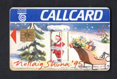 1995 Ireland 10 unit Happy Christmas and Peaceful New Year in 1995 (Gemplus GEM1) Call Card Used. Telecom Eireann card number 1105.