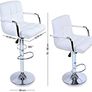 set of 2 bar stools, bar chairs, kitchen chairs, artificial leather, foam, robust stand, white, Image 3