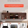 Floating TV Stand, 60" Wall Mount Entertainment Center with Adjustable Shelf & Sliding Doors, 2 Tiers Floating TV Shelf with Storage Cabinet for DVD Player, Cable Box Image 4