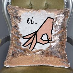 Circle Hand Game Mermaid Sequin Cushion cover | Funny Reveal Pillow | Two Toned