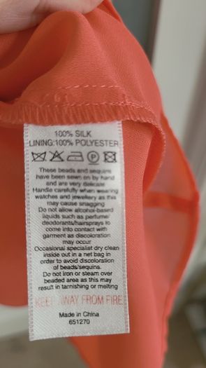 MONSOON coral silk dress Sz 16