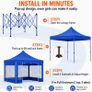 10ft x 10ft  Blue Pop-Up Gazebo with Clear Sidewalls & Wheeled Carry Bag  3m x 3m Image 3