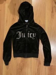 Juicy Couture Velour Outline Diamante Tracksuit Size XXS
